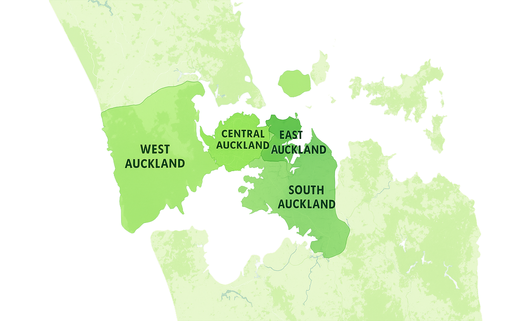 Death to Pests service area map of wider Auckland